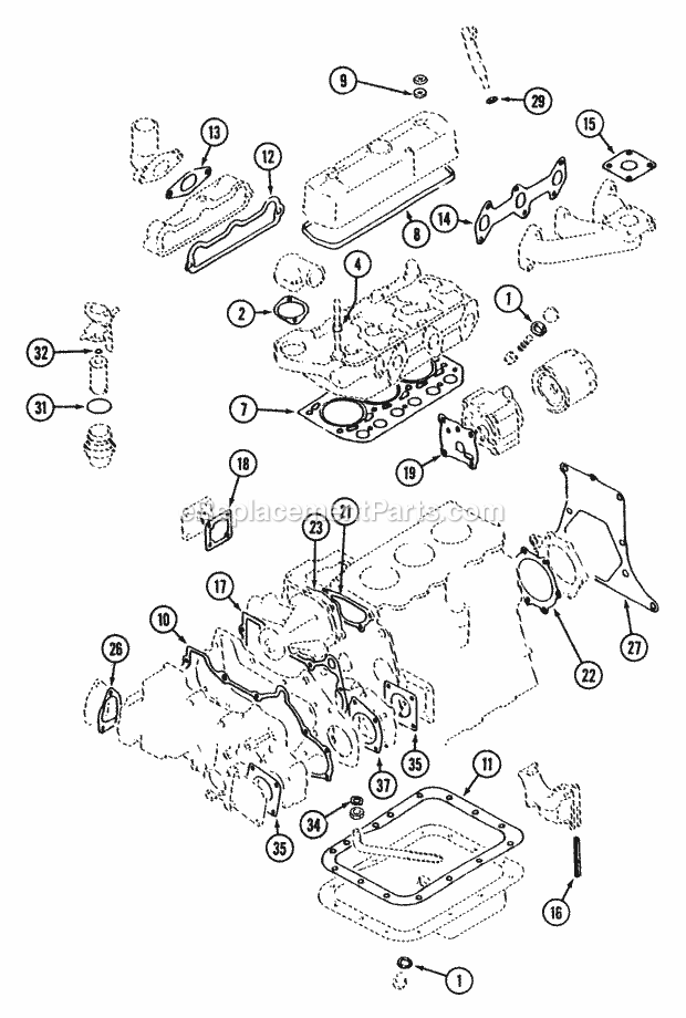 Repair Gasket Kit - 19hp Diagram and Parts List for 544-412D100, 546-412D100 Cub Cadet Lawn Tractor
